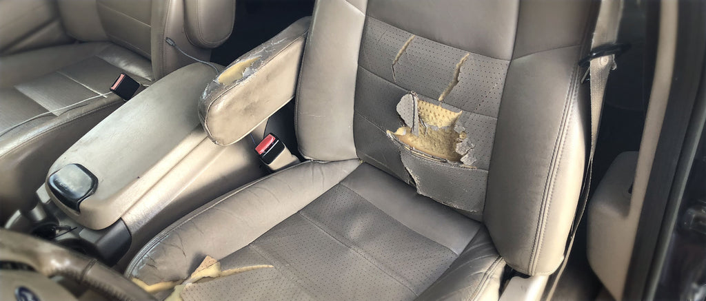 Before the repair at Leo Lux Exclusive Car seat covers